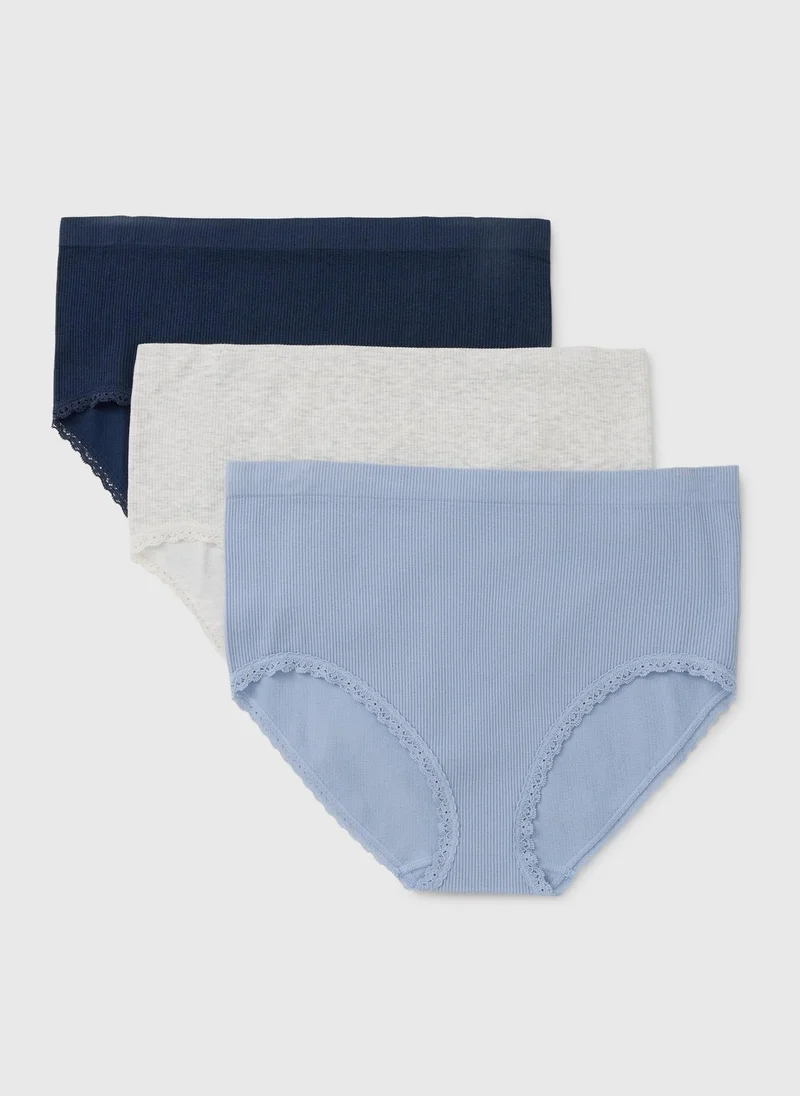 Matalan 3 Pack Blue Seamless Full Knickers